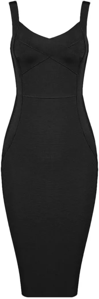 Women Pink Red Bodycon Knee Length Rayon Bandage Dress Evening Party Dress Vestidos