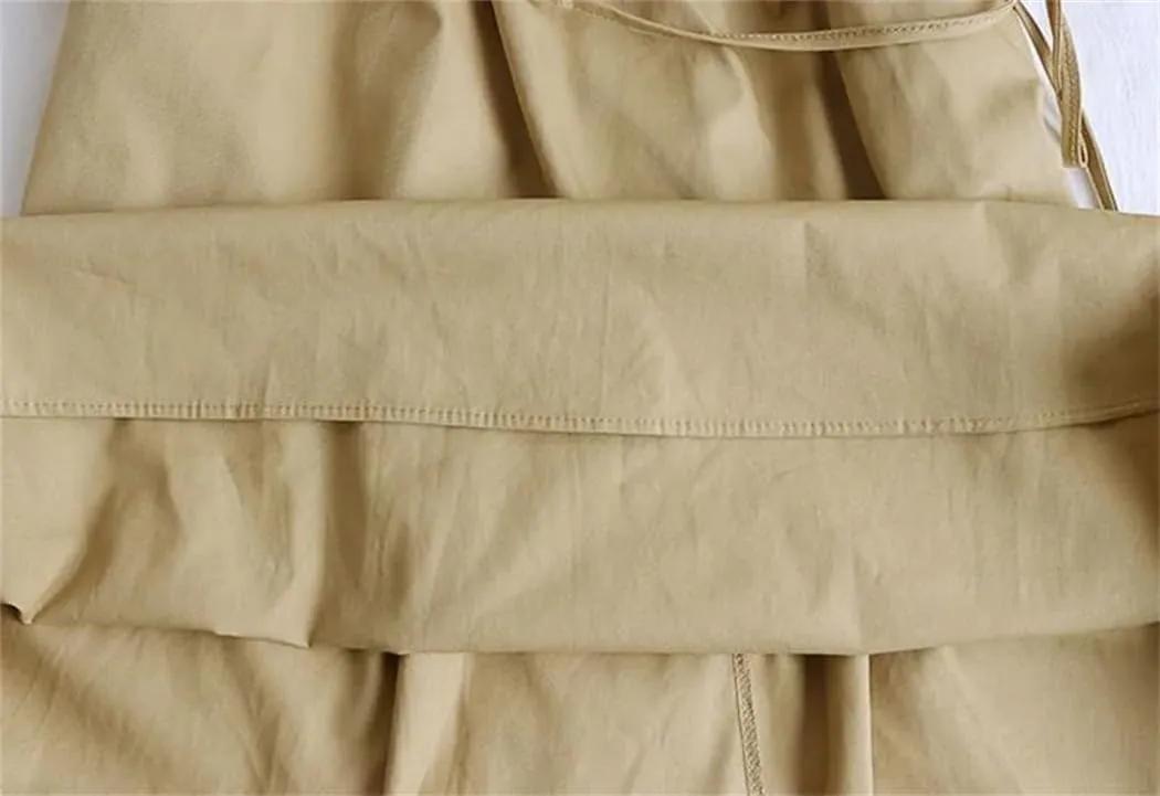 Women Spring Summer Solid Color High Waisted Long Skirt Drawstring Pocket A-Line Midi Skirts