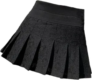Women Summer High Waist Mini Skirt Lace Student Fashion Pleated A-Line Skirts