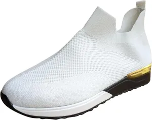 Women Woven Sneakers Comfortable Lightweight Breathable Casual Sneakers with Arch Support Mesh Slip On Walking Shoes