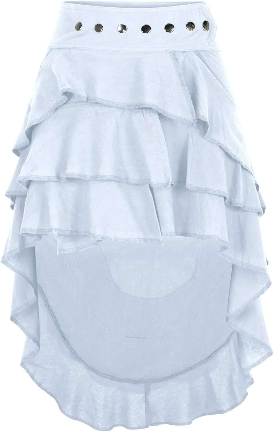 Womens Asymmetrical Hem Ruffle Skirts High Waisted Pleated Skirt Elastic Layered Mini Skirts A Line Beach Skirt