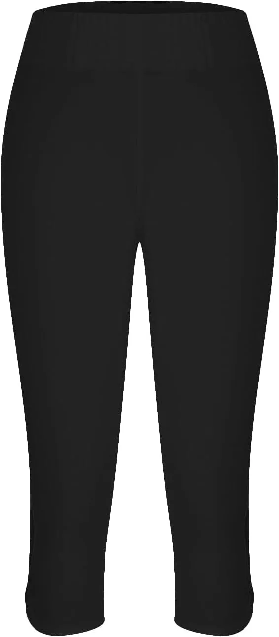 Womens Capris Summer Dressy Cropped High Waist Yoga Pants Fashion Casual Stretch Pull On Workout Crop Capri Leggings