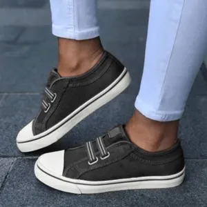 Women's Casual Slip-On Sneakers: Elastic Band & Comfortable Rubber Sole