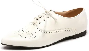 Women's Concise Brogue Lace up Shoes Closed Pointed Toe Party Comfortable Business Formal Occasion Oxfords Club Dance Chunky Dating Wedding Low Block Cosplay Vintage Heels