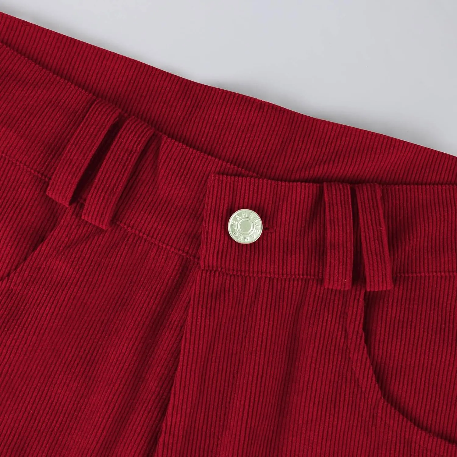 Womens Corduroy Pants Loose Mid Rise Pant Spring Fall Casual Straight Comfy Trousers with Pockets
