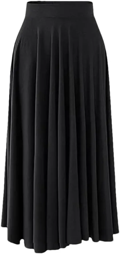 Women's Fashion High-Waisted Mid Length Skirt Loose-Fit Wide-Leg Umbrella A-Line Skirts