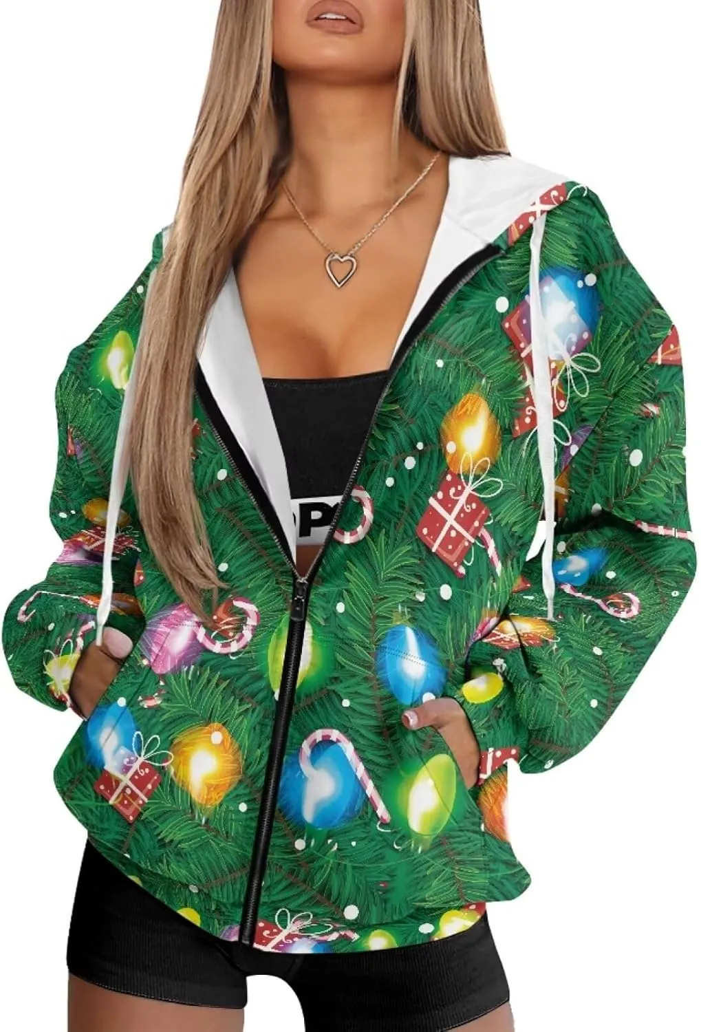 Womens Full Zip Hoodie Soft Jacket Long Sleeve Top Oversized Sweatshirt Sportwear Fall Casual Coat Y2K Clothes