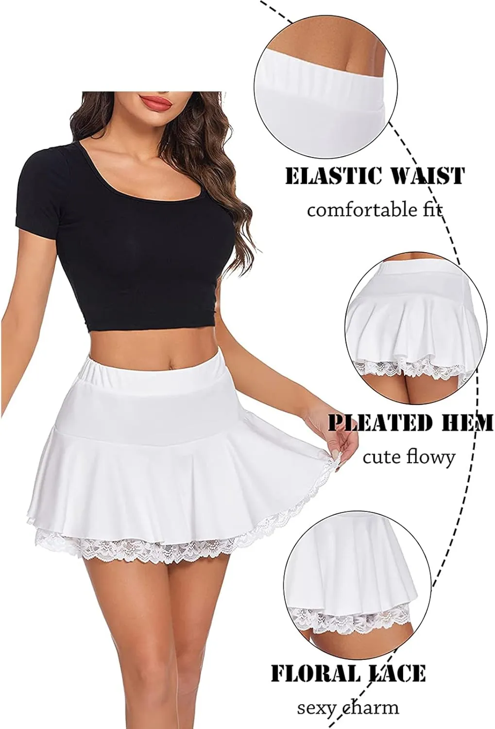 Women's High Waisted Mini Pleated Skirts Tennis Skater Golf Skorts Athletic Skirts A-line Skirt for Party Club