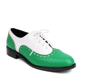 Women's Lace up Brogue Oxford Western Shoes Closed Round Toe Classic Party Comfortable Business Oxfords Chunky Dating Wedding Vintage Wingtip Low Block All Weather Heels