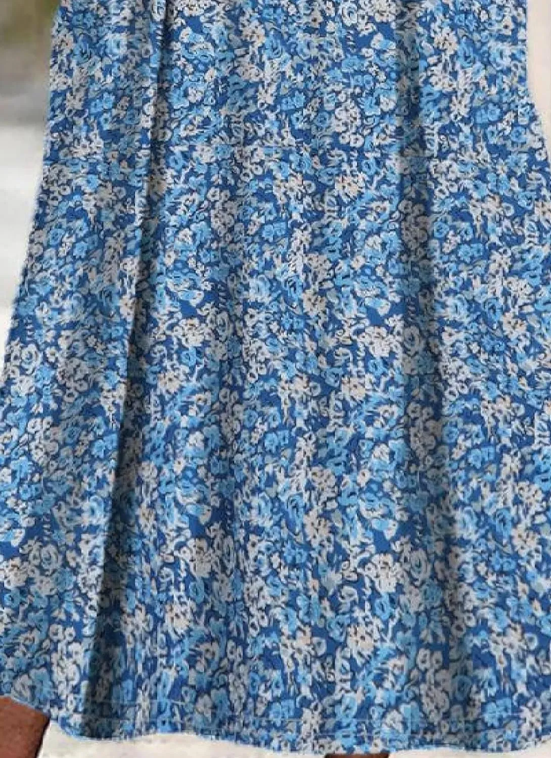 Women's Mint Green V-Neck Short Sleeve Plant Print Midi Dress with Side Pockets Elegant Casual Wear 2025 Summer Fashion