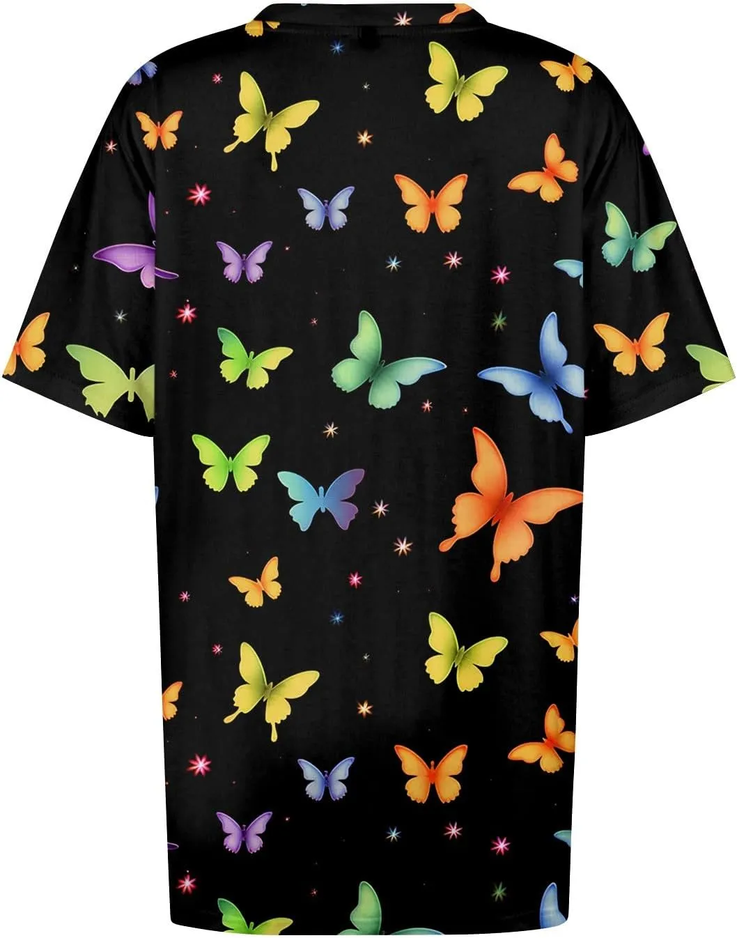 Womens Plus Size Tops Summer Short Sleeve Tunic Shirts Dressy Casual Loose V-Neck Cute Print Blouses