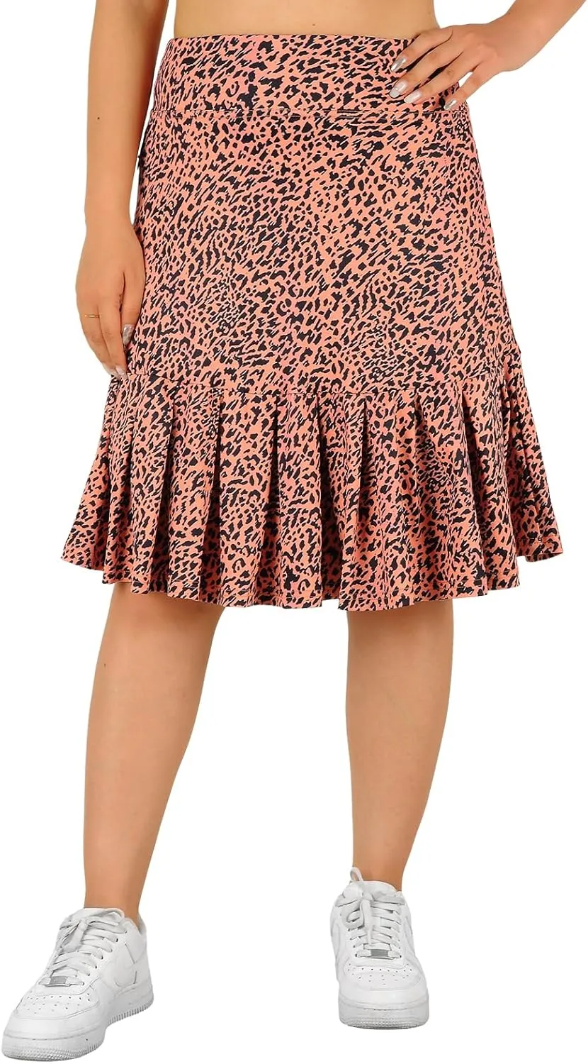 Womens Skorts Modest Knee Length Skirts Athletic Midi Active Running Skirt