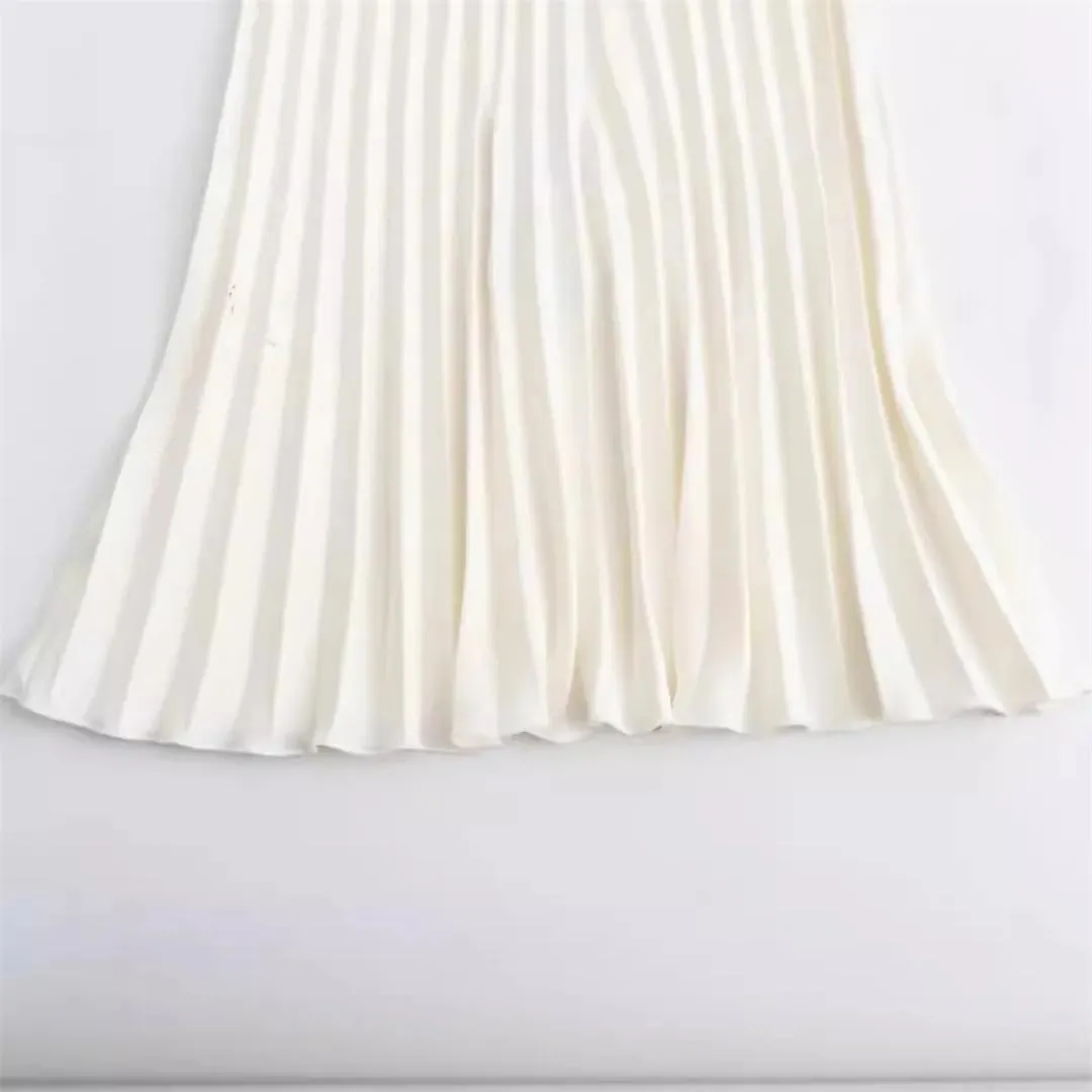Women's Summer Pleated High Waist Mini Skirt with Belt Casual Elegant Skirt for Beach Party Holiday
