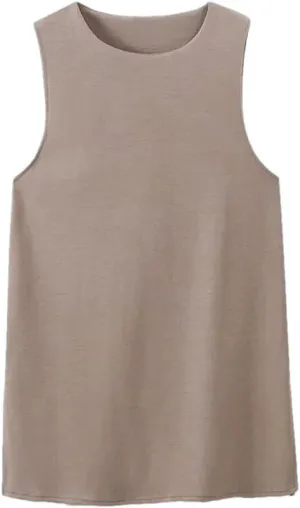Womens Summer Vest 2-Piece Set Crew Neck Sleeveless Elastic Waist Loose Trousers