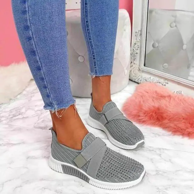 Women's Velcro Slip-On Sneakers: Comfortable Walking Shoes