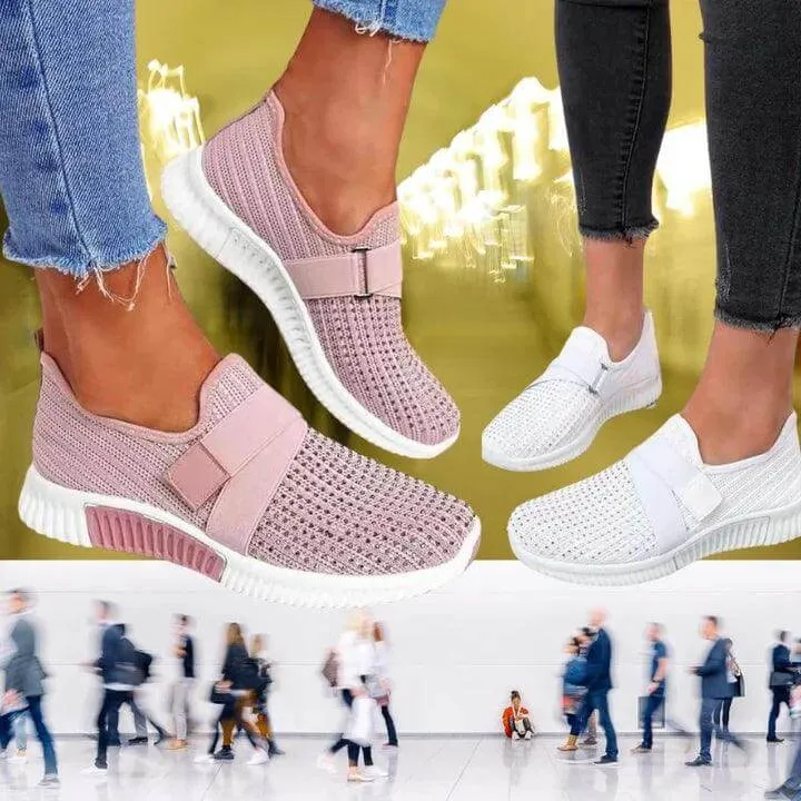 Women's Velcro Slip-On Sneakers: Comfortable Walking Shoes