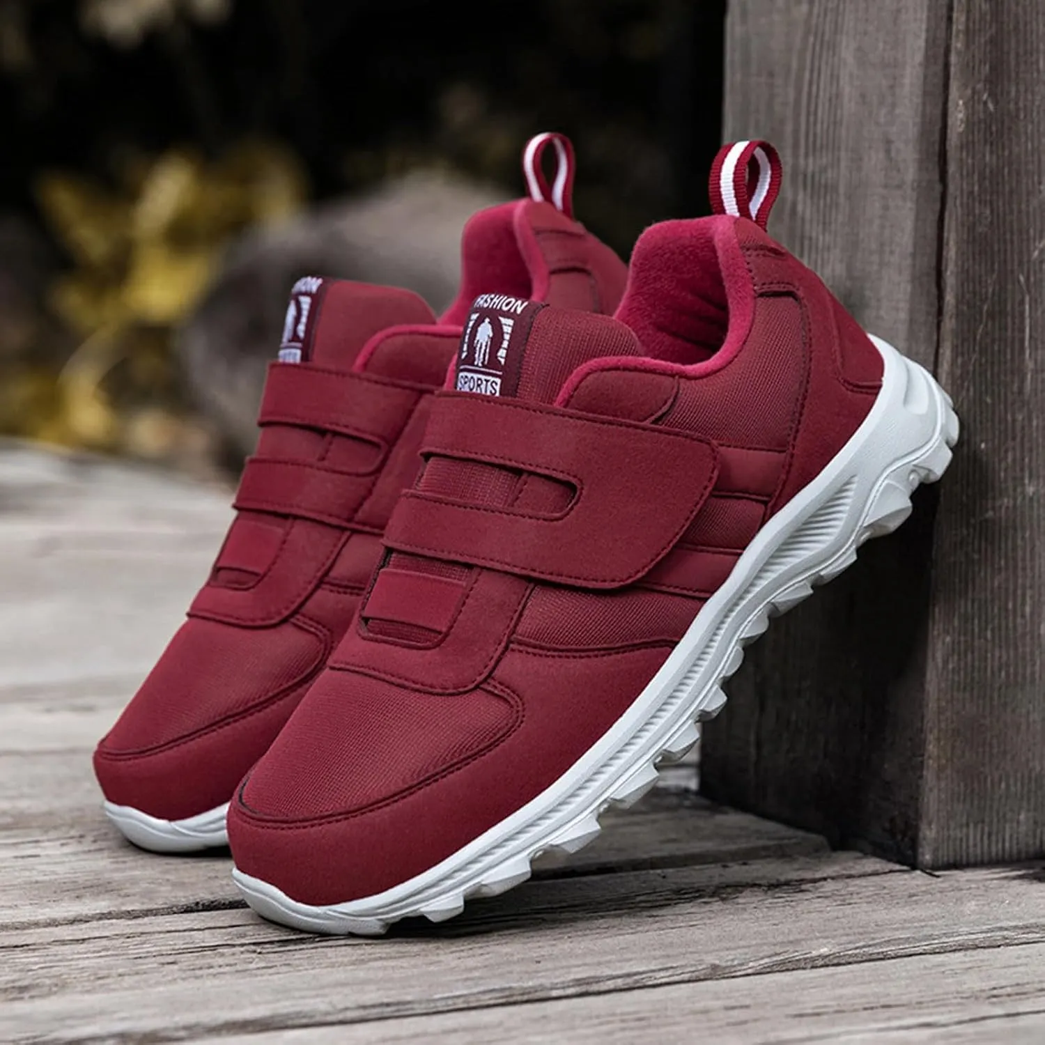 Womens Walking Shoes Men Hook and Loop Walking Shoes Wide Width Shoes Non-Slip Breathable Lightweight Pain Relief