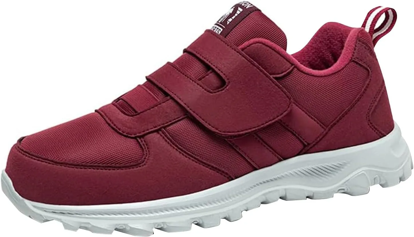 Womens Walking Shoes Men Hook and Loop Walking Shoes Wide Width Shoes Non-Slip Breathable Lightweight Pain Relief