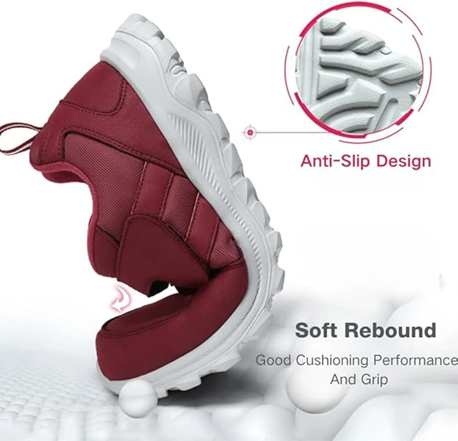 Womens Walking Shoes Men Hook and Loop Walking Shoes Wide Width Shoes Non-Slip Breathable Lightweight Pain Relief