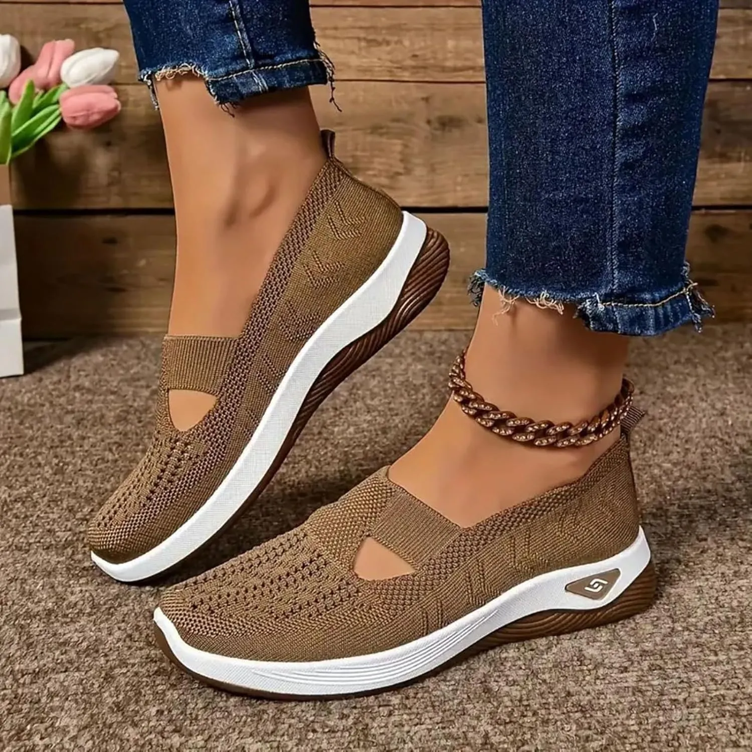 Women's Wide Width Shoes Comfortable Orthopedic Arch Support Sneakers Lightweight Non Slip Nurse Orthowalk Sneakers