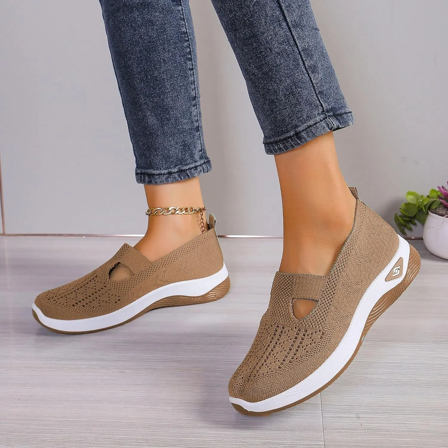 Women's Wide Width Shoes Comfortable Orthopedic Arch Support Sneakers Lightweight Non Slip Nurse Orthowalk Sneakers