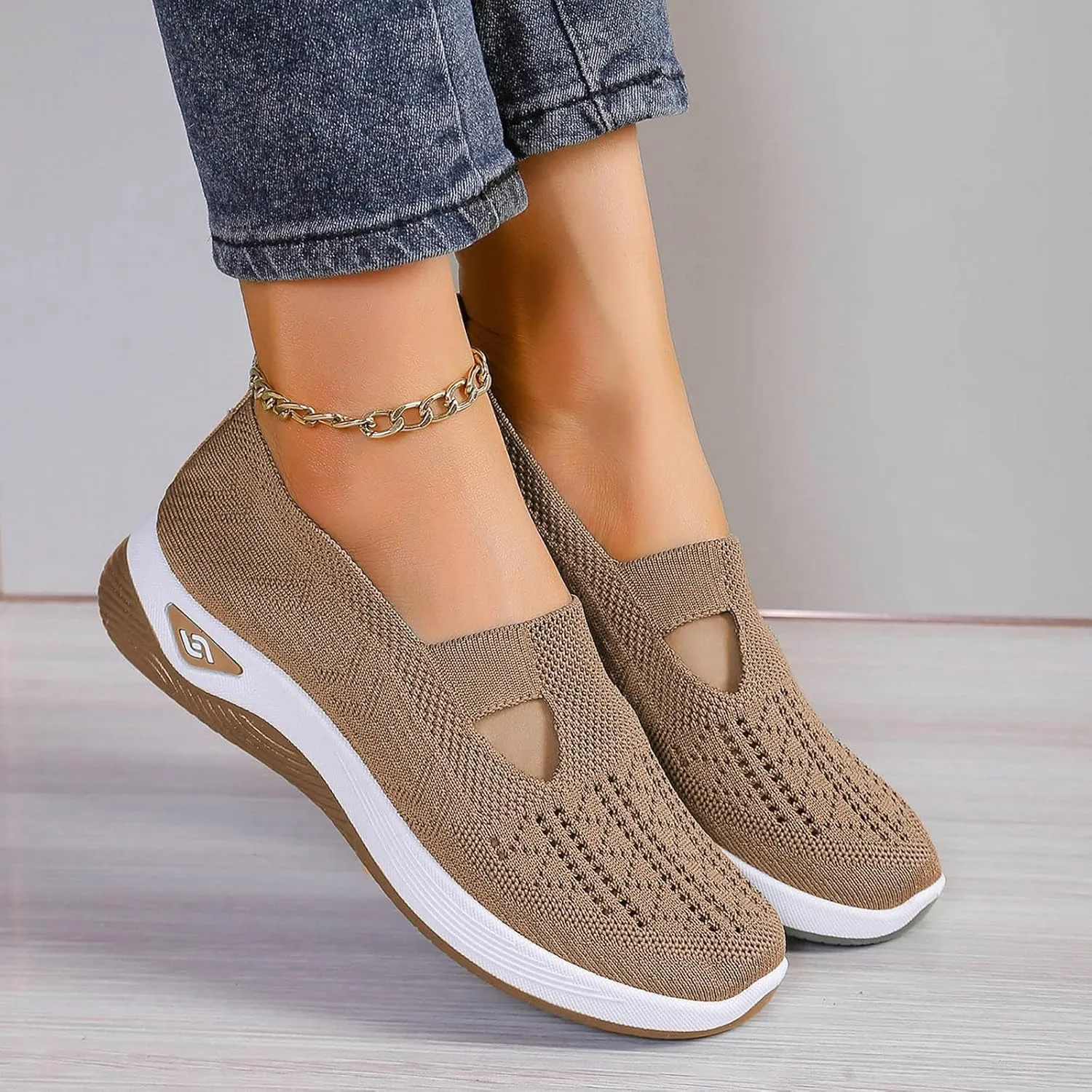 Women's Wide Width Shoes Comfortable Orthopedic Arch Support Sneakers Lightweight Non Slip Nurse Orthowalk Sneakers