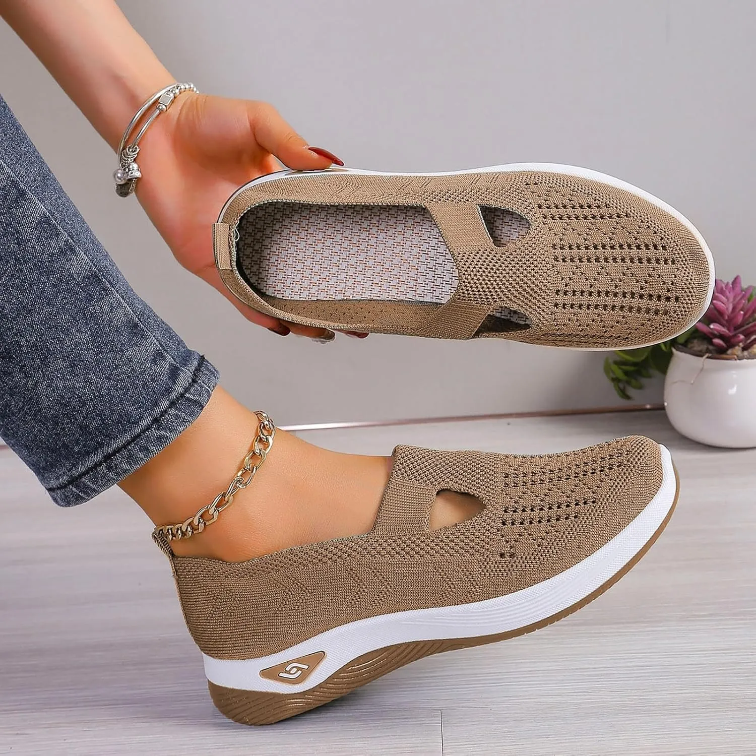 Women's Wide Width Shoes Comfortable Orthopedic Arch Support Sneakers Lightweight Non Slip Nurse Orthowalk Sneakers