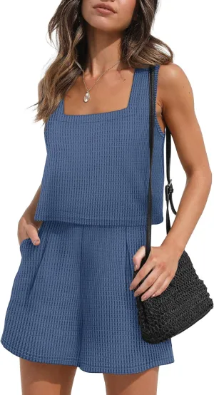 XIEERDUO Two Piece Set for Women Beach Vacation Clothes Summer Sets Travel Outfits Women Beach Fashion Matching Sets