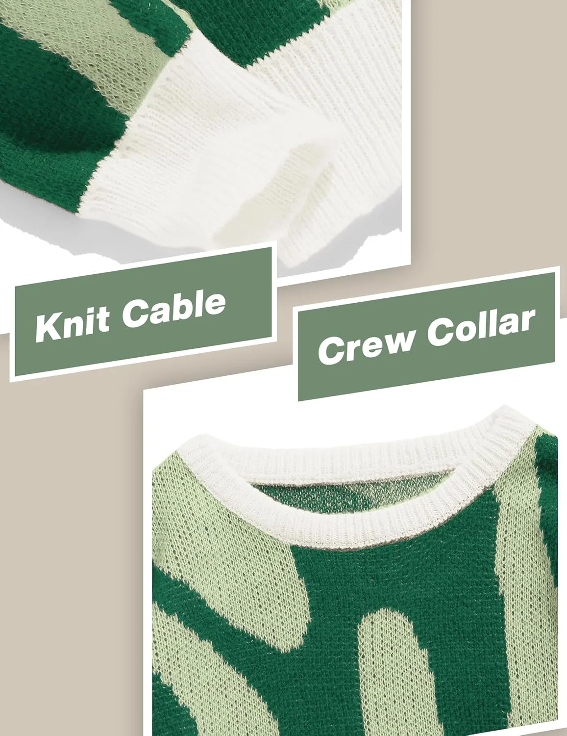 ZAFUL Mens Crewneck Oversized Sweaters Y2K Aesthetic Flame Graphic Knitted Sweater Casual Pullover Long Sleeve Jumpers