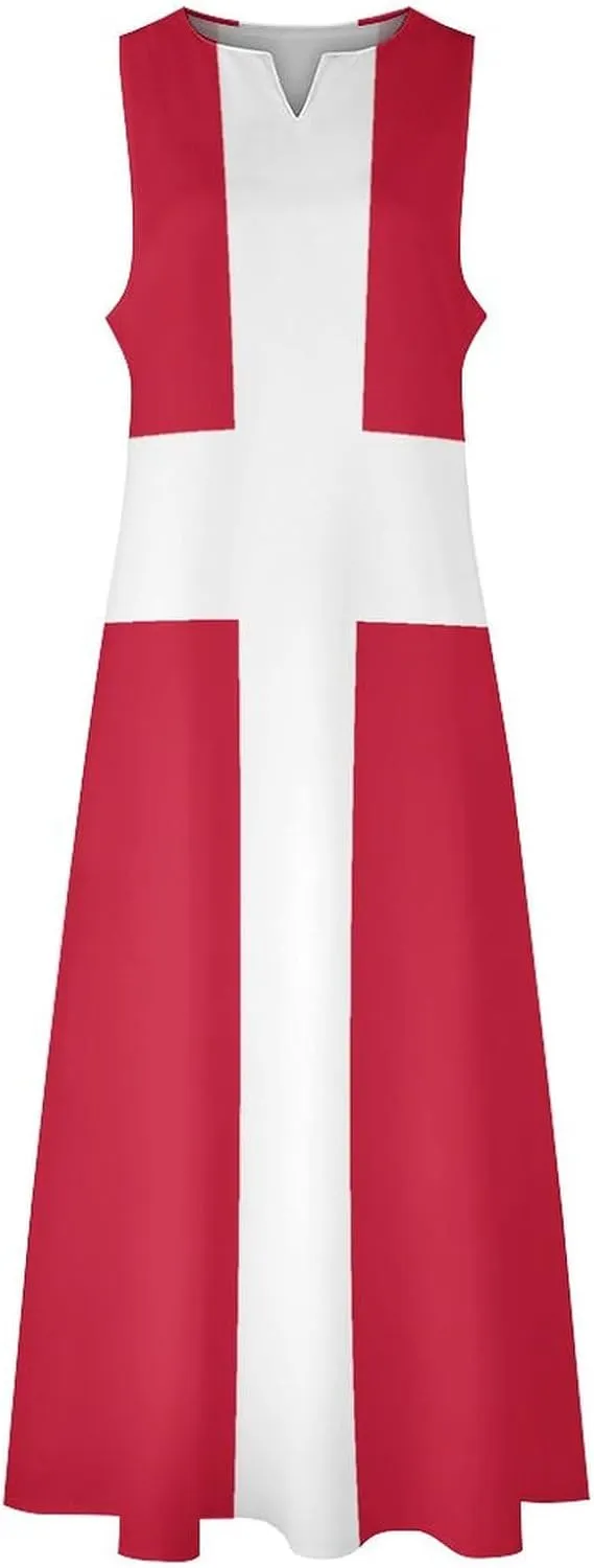 Zakqeik Australian Flag Summer Women's Sleeveless Long Dress Slim Fit Sleeveless Ankle Dresses