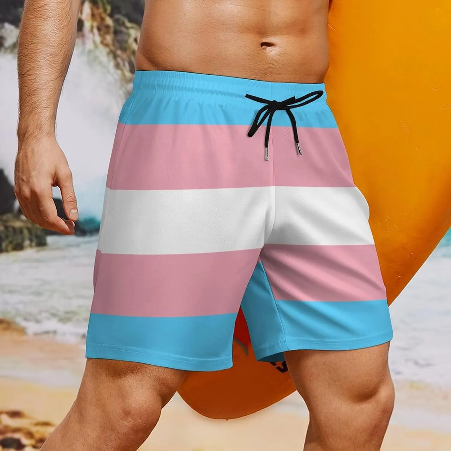 Zakqeik Italian Flag Mens Swim Trunks Quick Dry Swim Shorts with Pockets Funny Beach Shorts