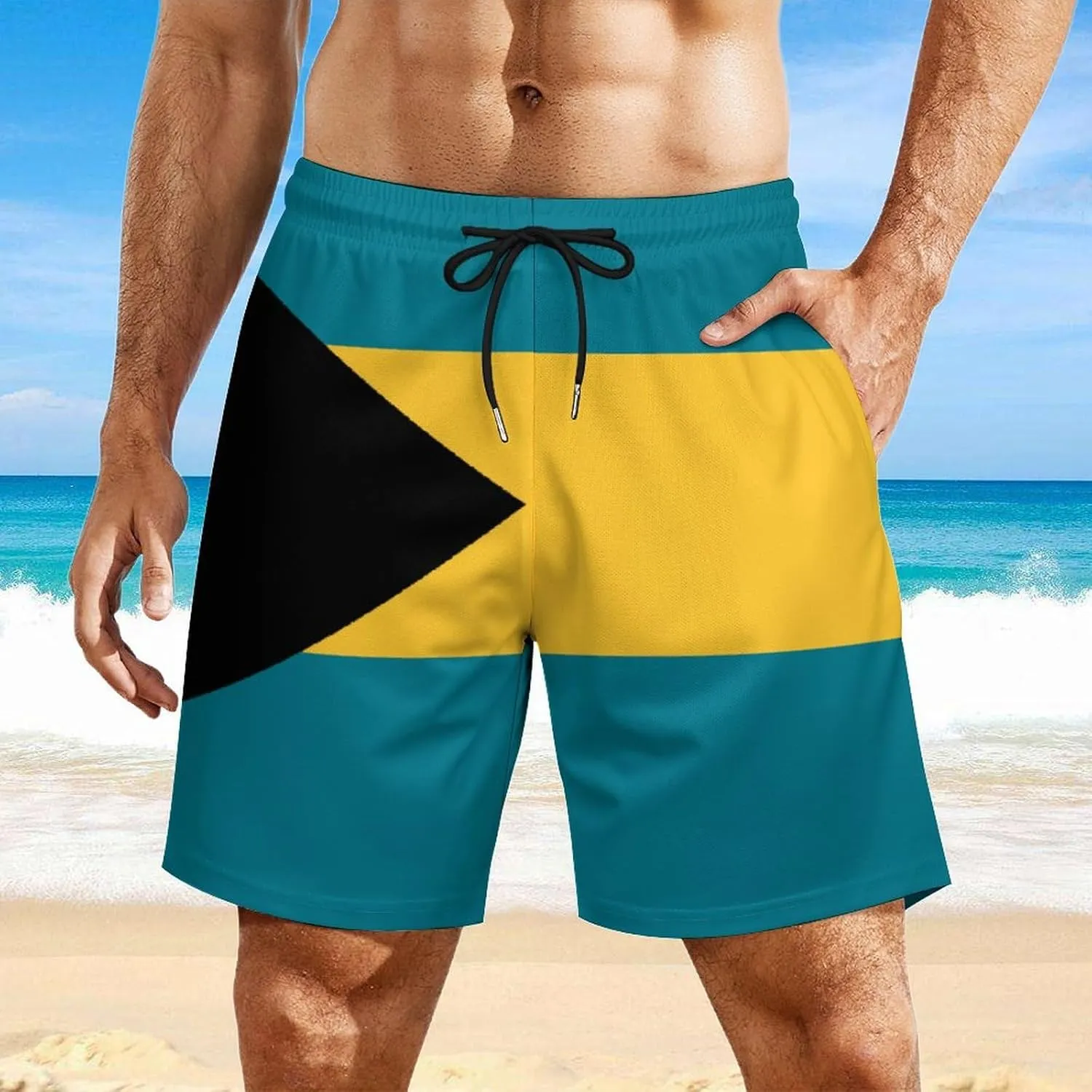 Zakqeik Italian Flag Mens Swim Trunks Quick Dry Swim Shorts with Pockets Funny Beach Shorts