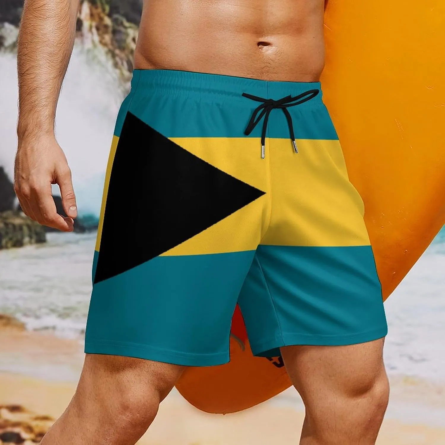 Zakqeik Italian Flag Mens Swim Trunks Quick Dry Swim Shorts with Pockets Funny Beach Shorts