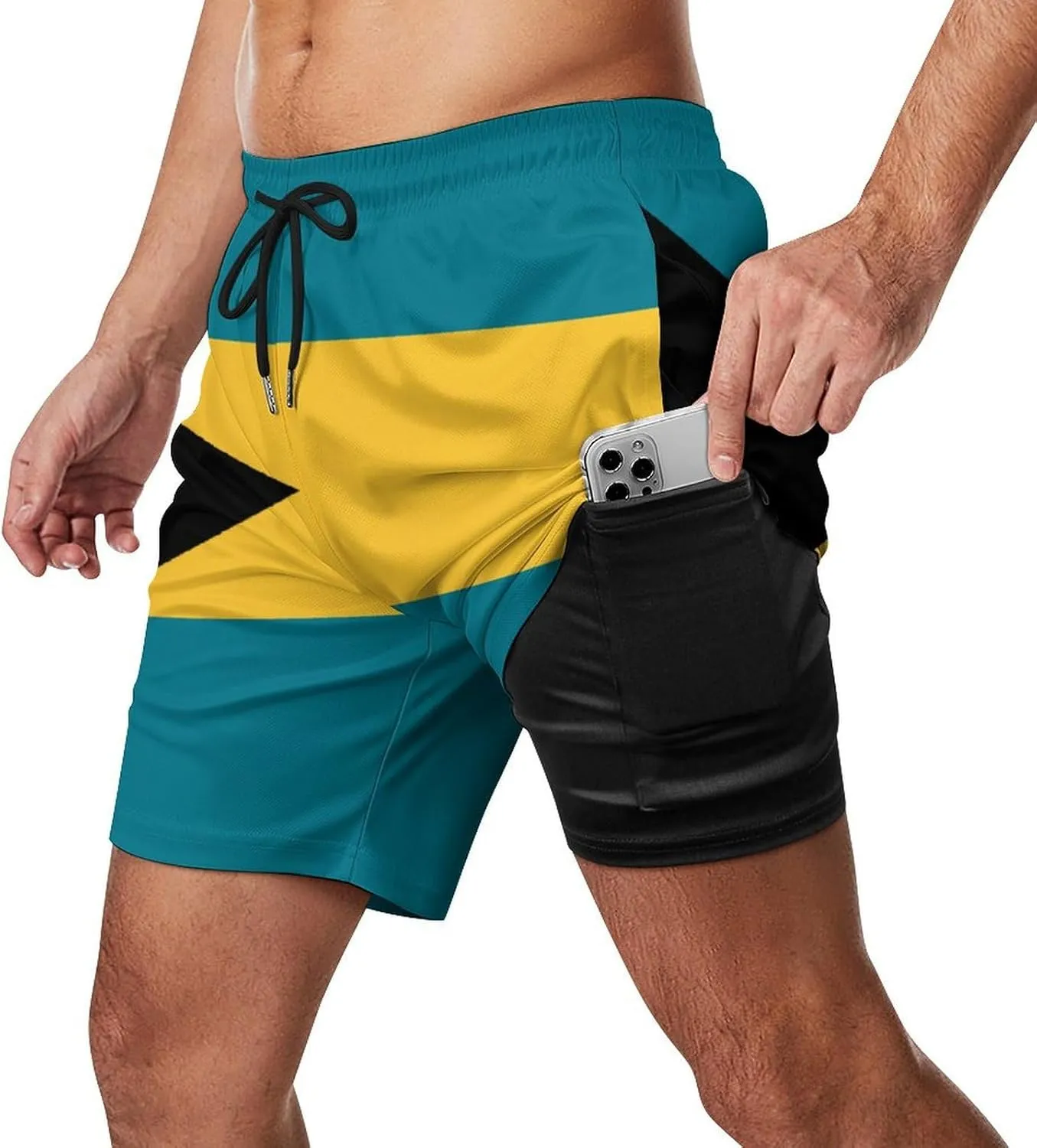 Zakqeik Italian Flag Mens Swim Trunks Quick Dry Swim Shorts with Pockets Funny Beach Shorts