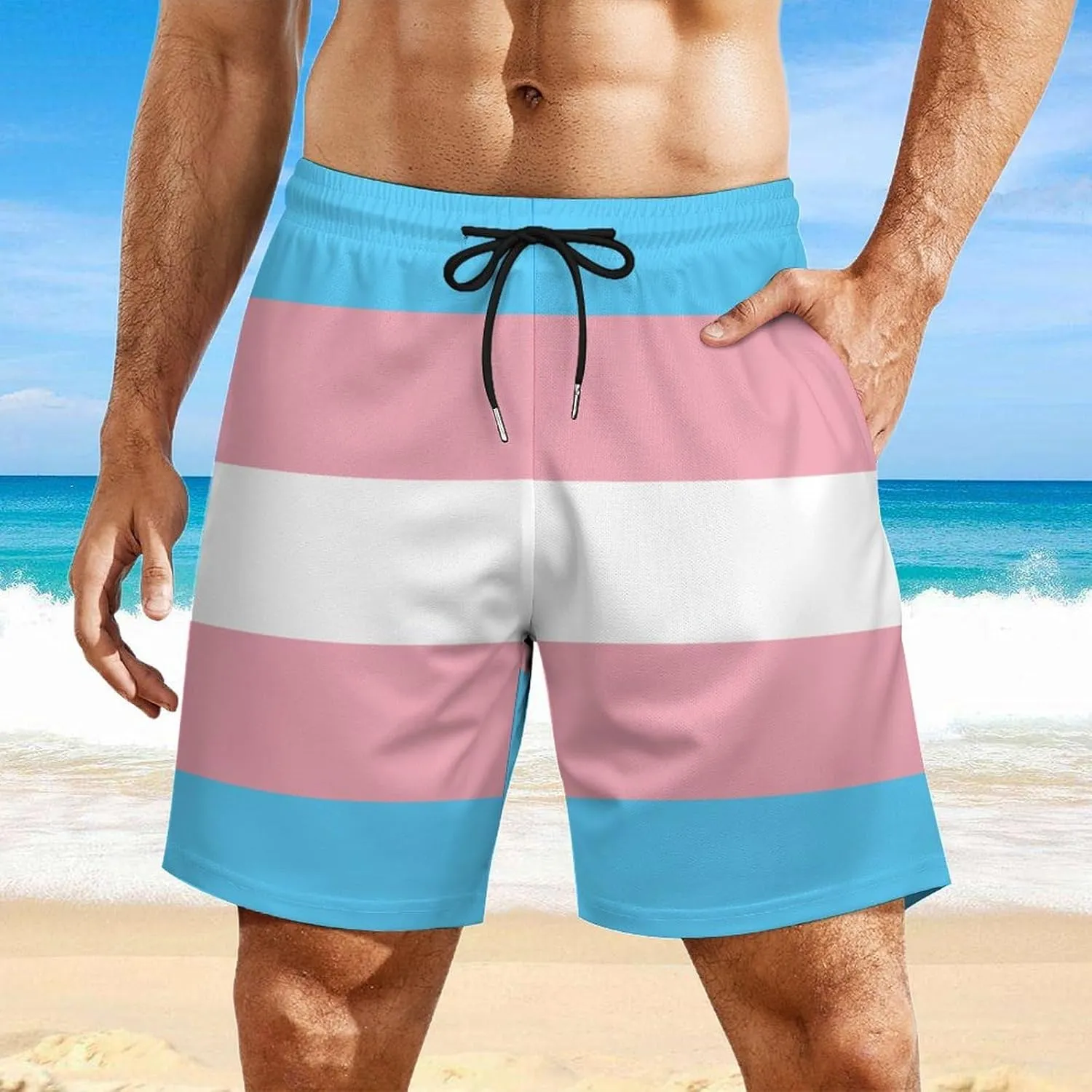Zakqeik Italian Flag Mens Swim Trunks Quick Dry Swim Shorts with Pockets Funny Beach Shorts