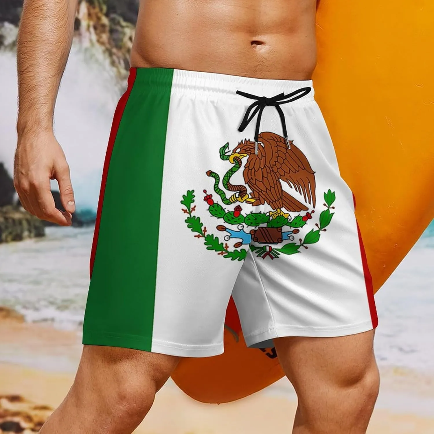 Zakqeik Men's Summer Texas Flag Swim Trunks Quick Dry Surf Boardshorts Bathing Suit Shorts with Pockets
