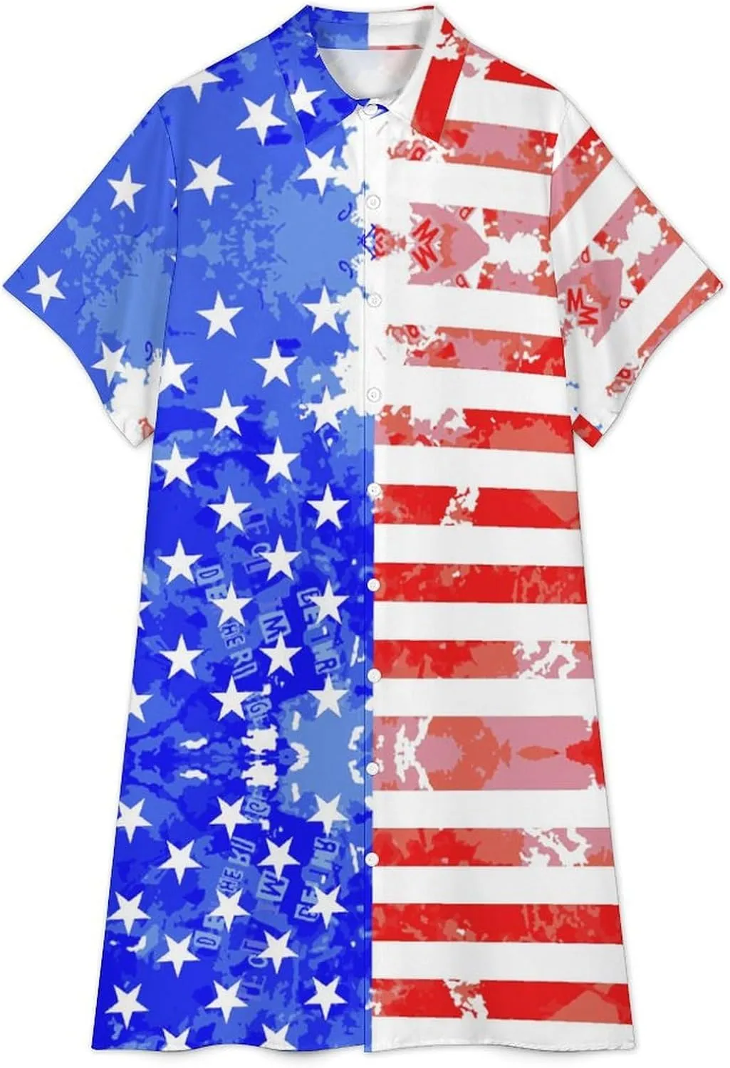 Zakqeik Mexican Flag Womens Button Down Shirt Dress Summer Casual Short Sleeve Shift Dresses with Pockets