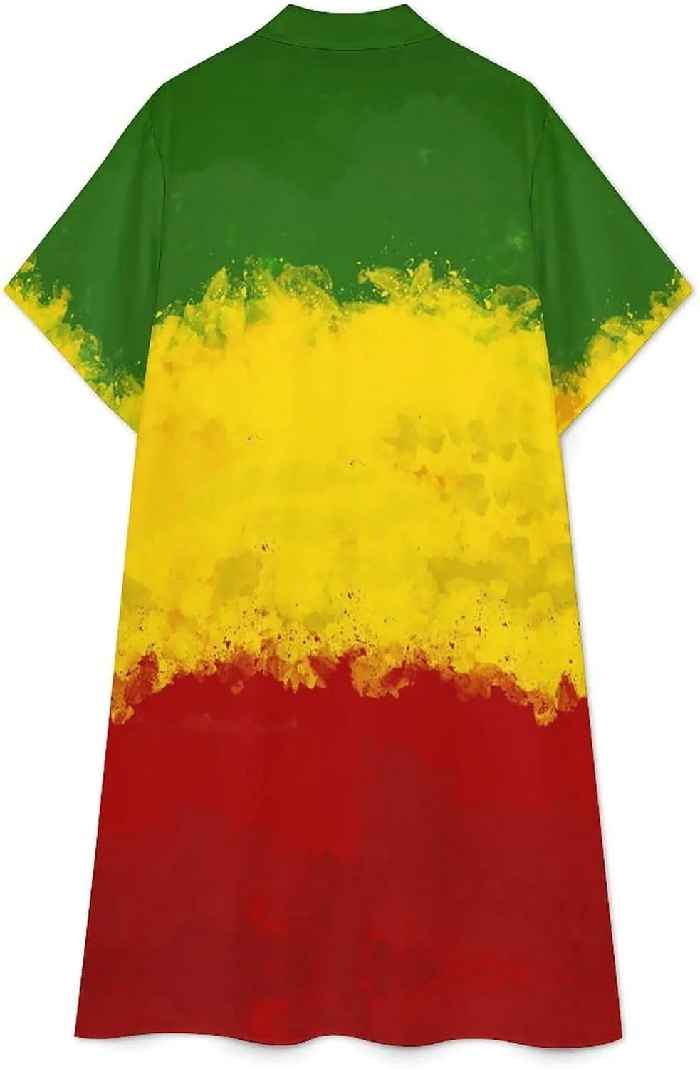 Zakqeik Women's Honduras Flag Shirt Dress Collar V-Neck Button Down Loose Short Sleeve Long Dresses